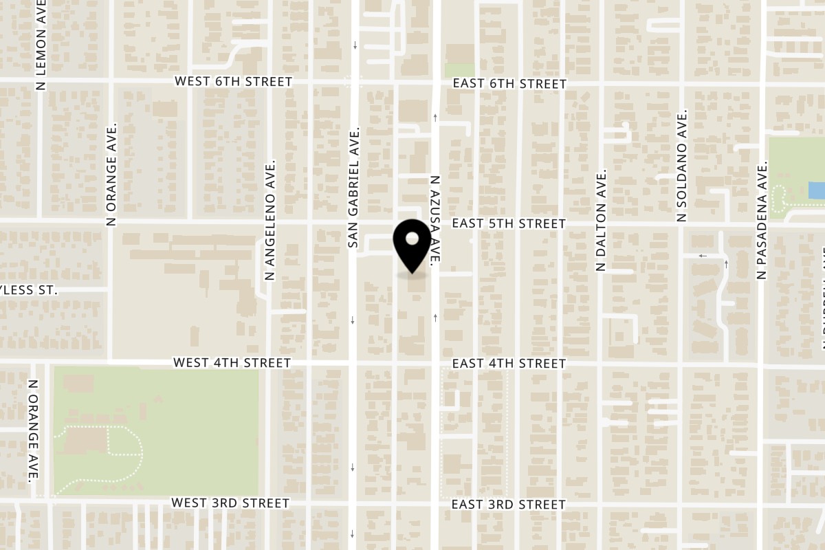 Map showing the location of La Tolteca on 429 N Azusa Ave in Azusa